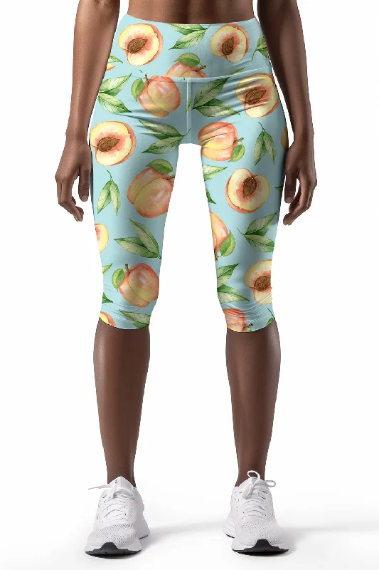 A Rich Peach Ellie Green Fruity Print Gym Yoga Capri Leggings - Women Cozy Oversized Leggings A Rich Peach Ellie Green Fruity Print Gym Yoga Capri Leggings - Women Cozy Oversized Leggings