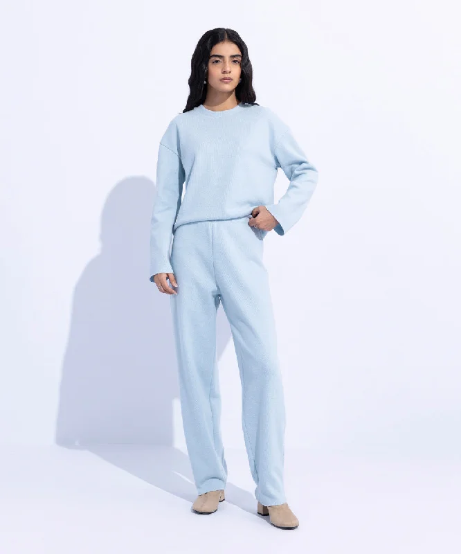 Ribbed Straight Trousers Trousers Spring Floral