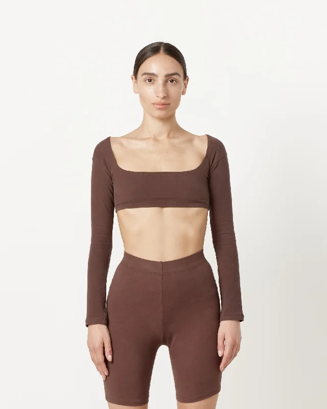 El Tigre Chiquito Long Sleeve Crop Top in Chocolate Zippered Front Buttoned Front Snap Front El Tigre Chiquito Long Sleeve Crop Top in Chocolate Zippered Front Buttoned Front Snap Front