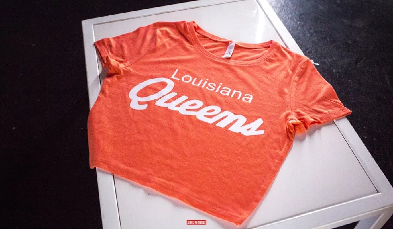 (Tangerine) Louisiana Queens Crop Tops Silk Blend Satin Velvet