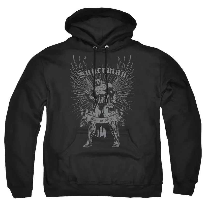 Superman Steel - Pullover Hoodie Boat Neck Sweater