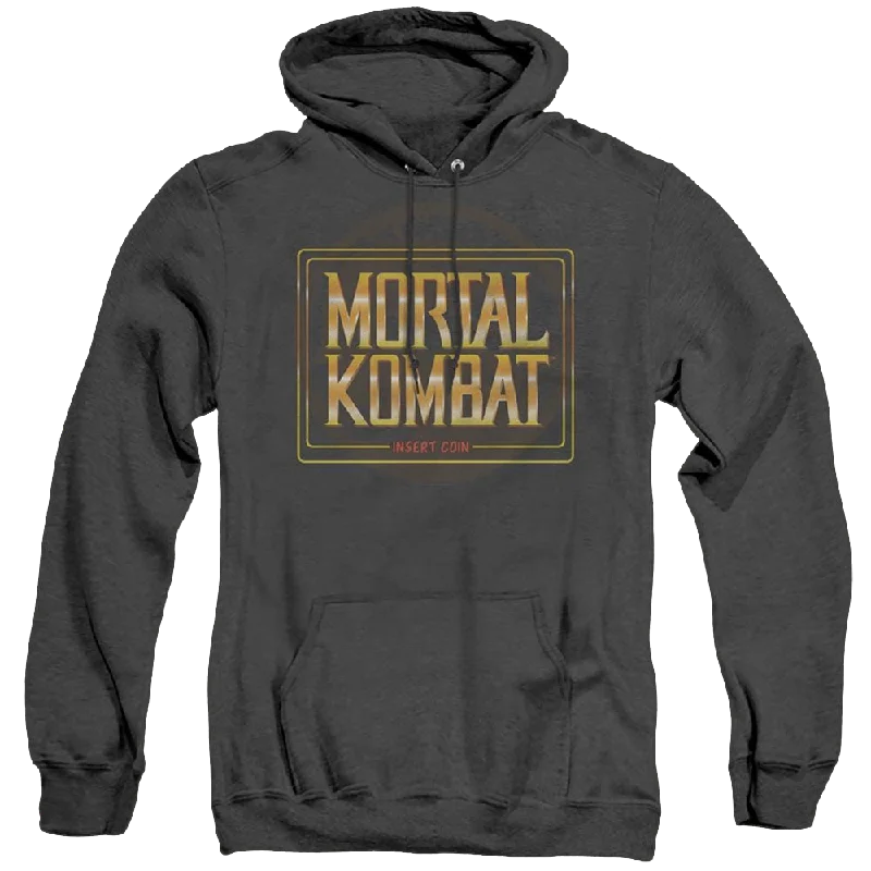 Mortal Kombat Insert Coin - Heather Pullover Hoodie Open Neck Pullover