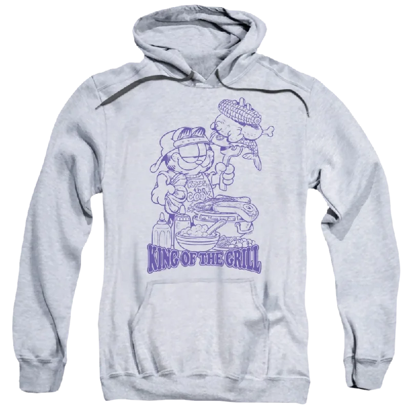 Garfield King Of The Grill - Pullover Hoodie Kimono Neck Pullover