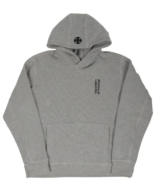 Cross Patch Hooded Sweatshirt Hoodie with High Neck Warm Protective