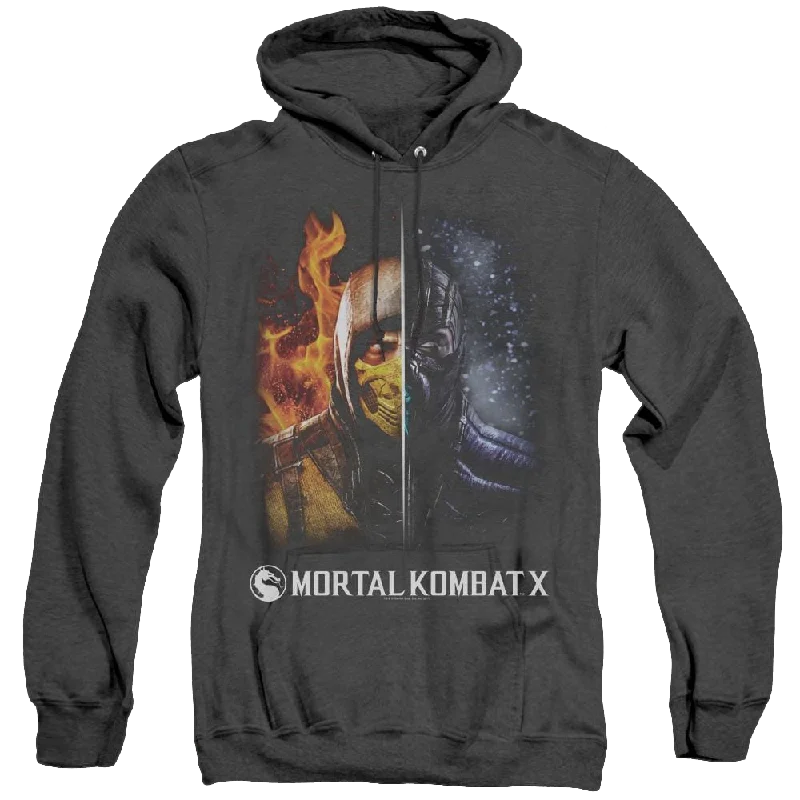 Mortal Kombat Fire And Ice - Heather Pullover Hoodie Cable Knit Chunky