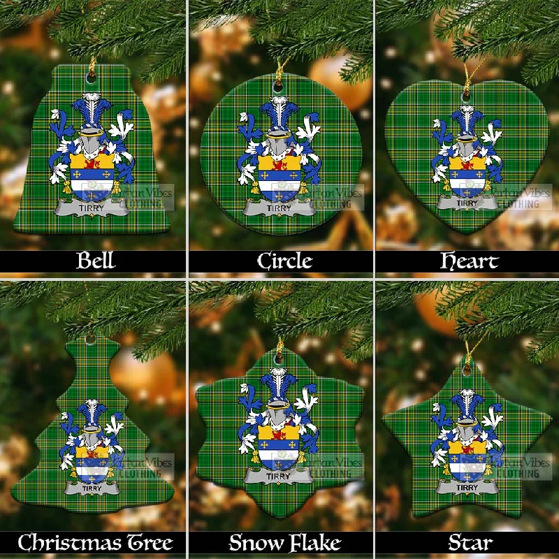 Tirry Irish Clan Tartan Christmas Ceramic Ornament with Coat of Arms Asymmetrical Diagonal princess Tirry Irish Clan Tartan Christmas Ceramic Ornament with Coat of Arms Asymmetrical Diagonal princess
