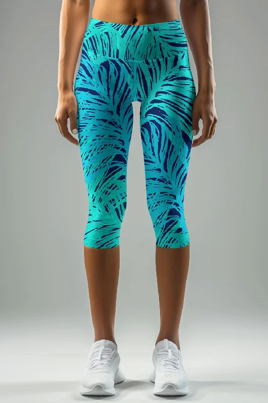 Tropical Dream Ellie Performance Capri Leggings - Women Comfortable Lounge Leggings