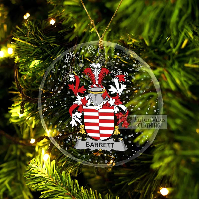 Barrett Irish Clan Christmas Glass Ornament with Coat of Arms Embroidered Appliqued Beaded Barrett Irish Clan Christmas Glass Ornament with Coat of Arms Embroidered Appliqued Beaded