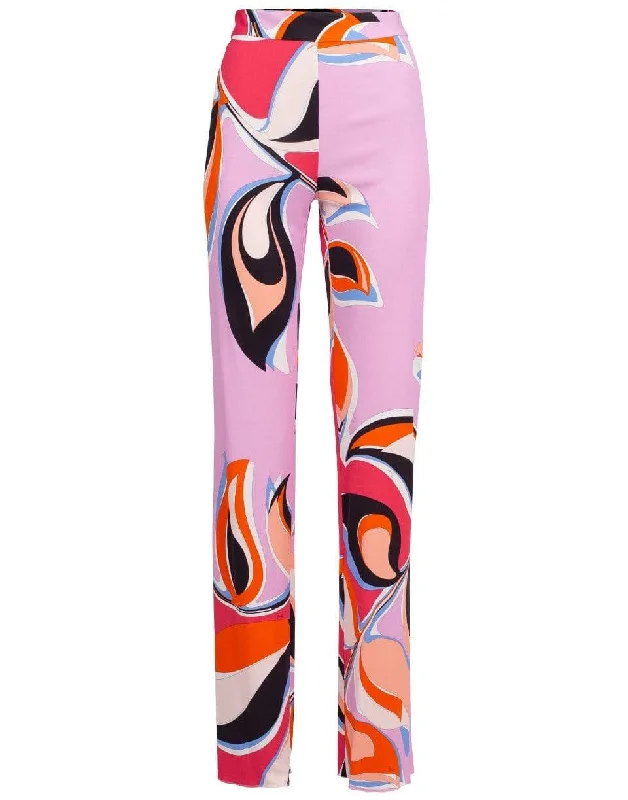 Printed Straight Leg Trouser Trousers cozy comfortable