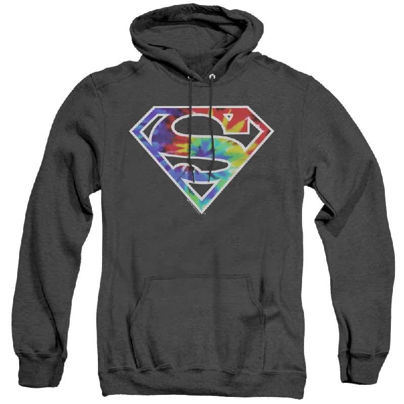 Superman Superman Tie Dye Logo - Heather Pullover Hoodie Chenille Soft Sweater