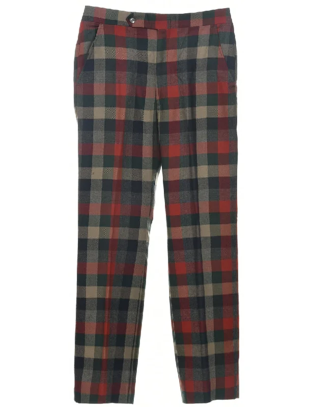 Checked Pattern Trousers - W32 L30 Trousers Bestseller Popular