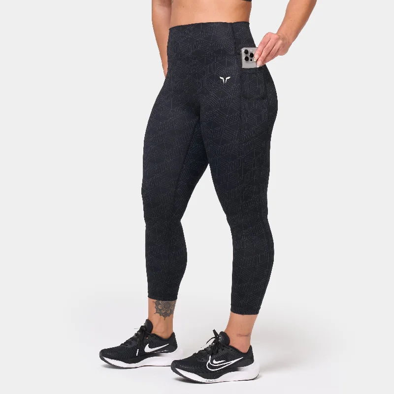 Monogram 24" Leggings - Black Print Comfortable Lounge Leggings
