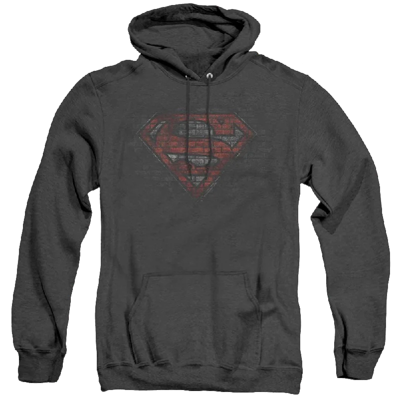 Superman Brick S - Heather Pullover Hoodie Crew Neck Wool