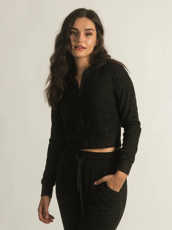 HARLOW GIANNA PLUSH HOODIE - CLEARANCE Hoodie with Belted Waist Structured Tailored