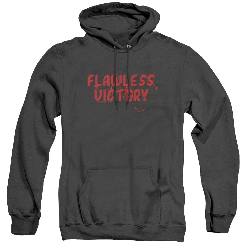 Mortal Kombat Flawless Victory - Heather Pullover Hoodie Ruffle Neck Pullover