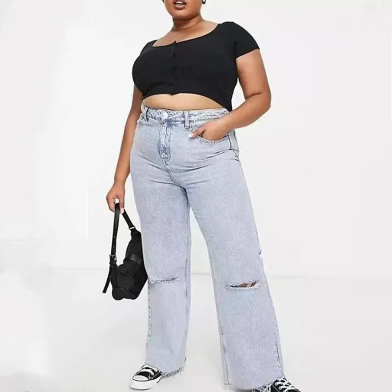 Plus Size Fashion Jeans Women's Trousers Fat Women's Trousers Trousers chic fashionable Plus Size Fashion Jeans Women's Trousers Fat Women's Trousers Trousers chic fashionable