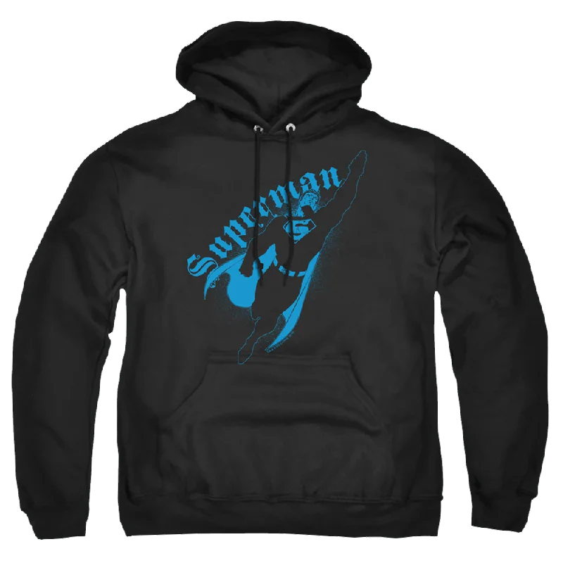 Superman Darkness - Pullover Hoodie Shirred Sleeve Feminine