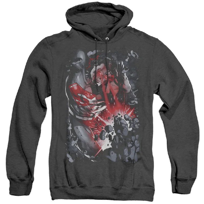 Superman Heat Blast - Heather Pullover Hoodie Honey Neck Pullover