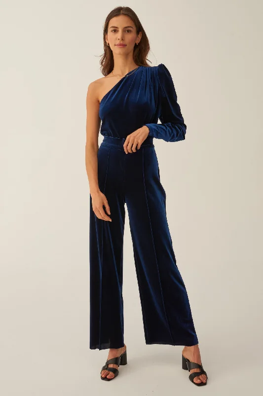 Midnight Noise Trousers Dark Blue Trousers Silk Elegant