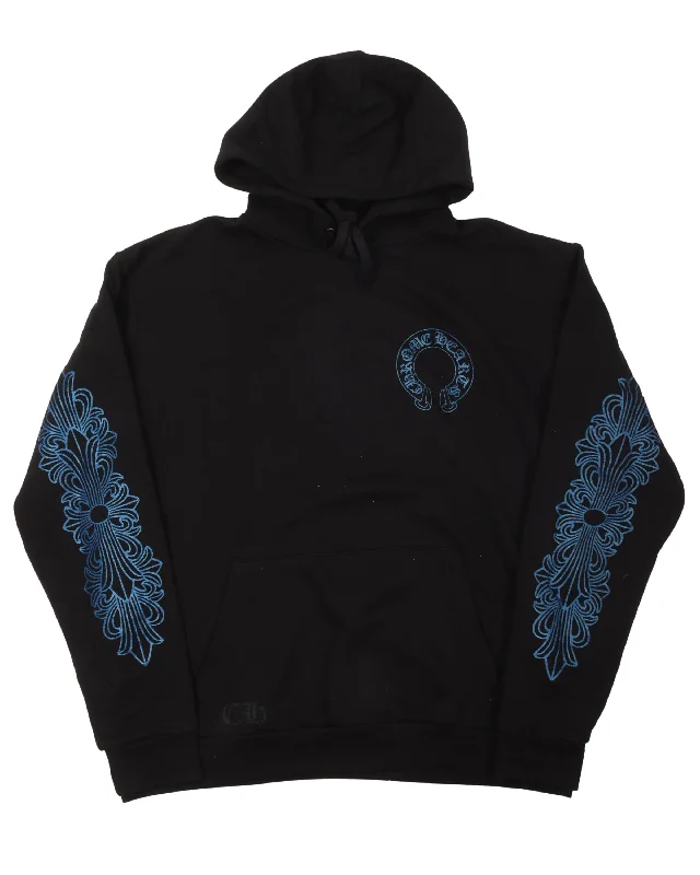 Friends and Family Horseshoe Logo Hoodie Hoodie with Applique Textured Unique