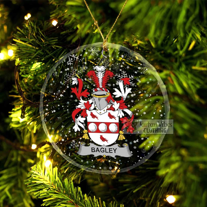 Bagley Irish Clan Christmas Glass Ornament with Coat of Arms Stole Shawl Scarf
