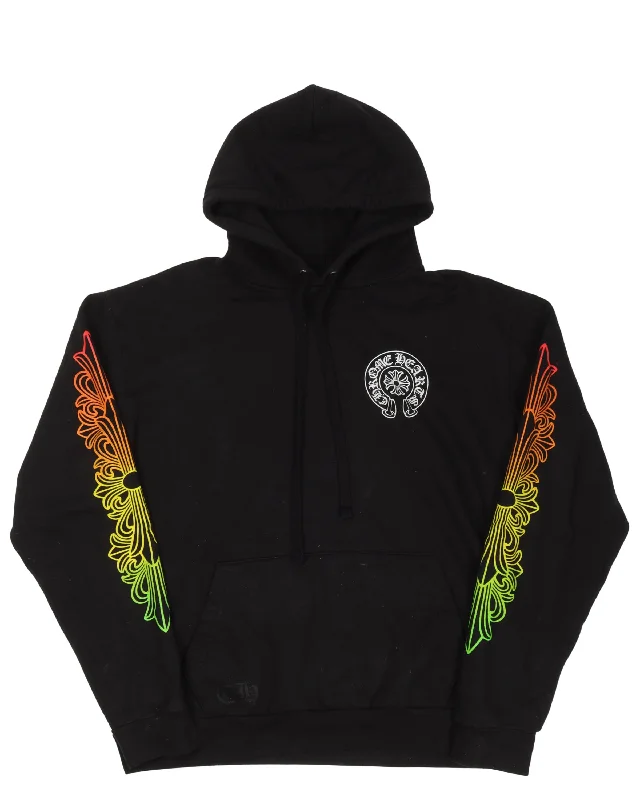 Floral Gradient Hoodie Hoodie with Toggle Buttons Decorative Unique