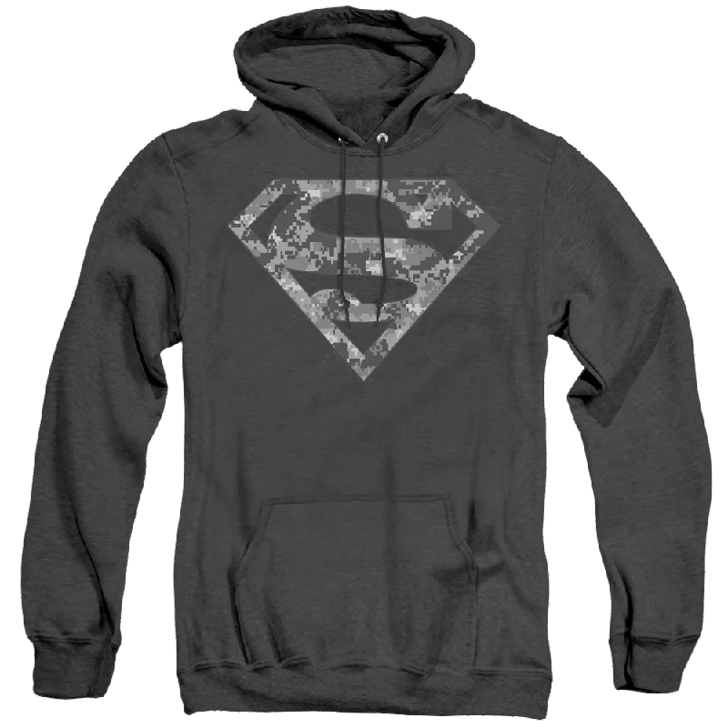 Superman Urban Camo Shield - Heather Pullover Hoodie Hooded Pullover Sweater