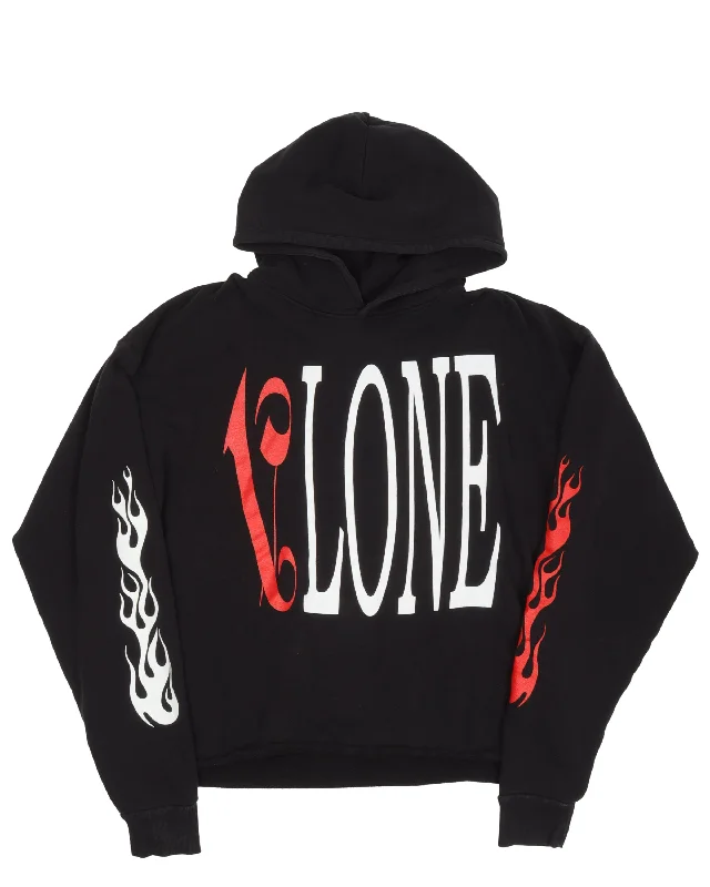 Palm Angels Flames Hoodie Hoodie with Earth Tones Natural Calm