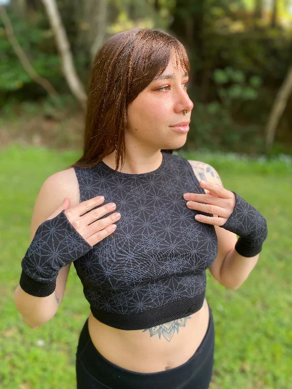 Omni-crop - Organic Cotton Medium Weight Interlock Jersey Fitted Crop Top Polka Dot Checkered Tartan Omni-crop - Organic Cotton Medium Weight Interlock Jersey Fitted Crop Top Polka Dot Checkered Tartan