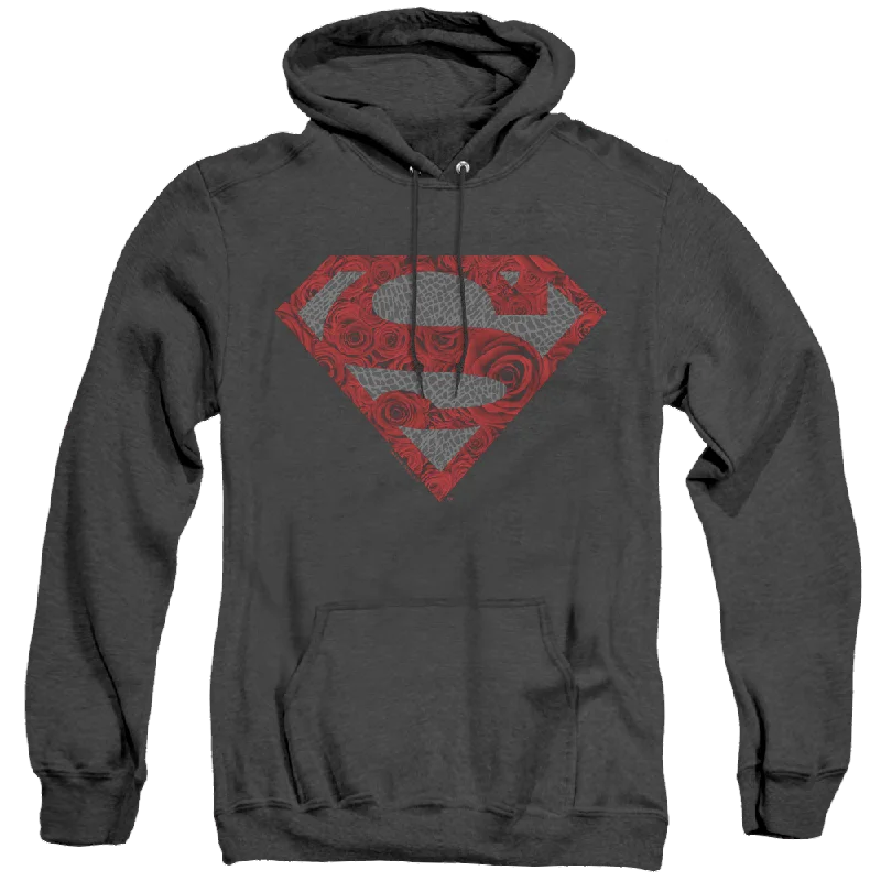 Superman Elephant Rose Shield - Heather Pullover Hoodie Cap Sleeve Casual