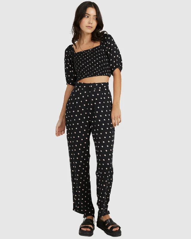Jizzy Trouser Pants - True Black Trousers Party Sparkling