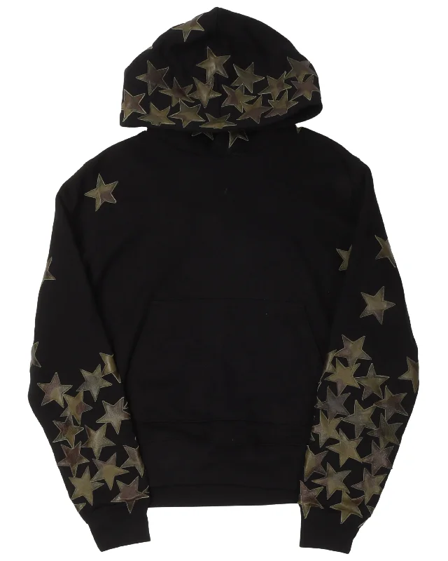 Chemist Leather Star Hoodie Cotton Hoodie Fleece Lining Warmth