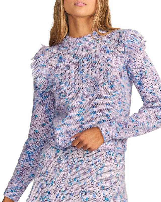 LoveShackFancy Koru Wool & Alpaca-Blend Pullover Short Sleeve Top