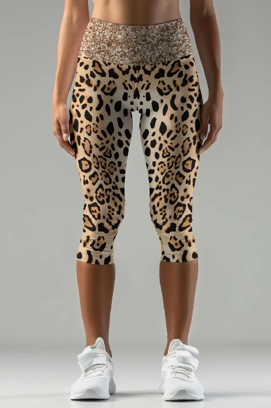 Let's Go Wild Ellie Brown Performance Yoga Capri Leggings - Women Cozy Fashion Leggings Let's Go Wild Ellie Brown Performance Yoga Capri Leggings - Women Cozy Fashion Leggings