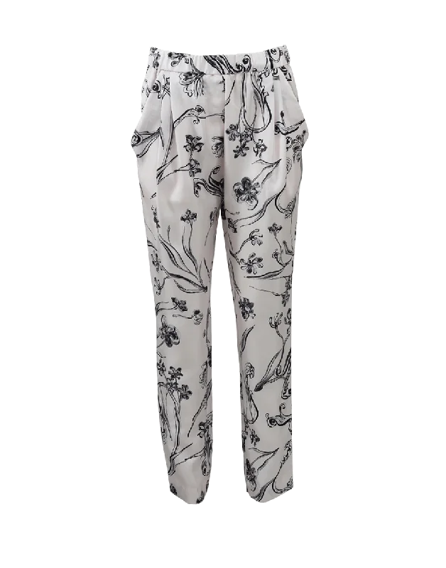 Floral Draped Trouser Trousers Fall Fleece