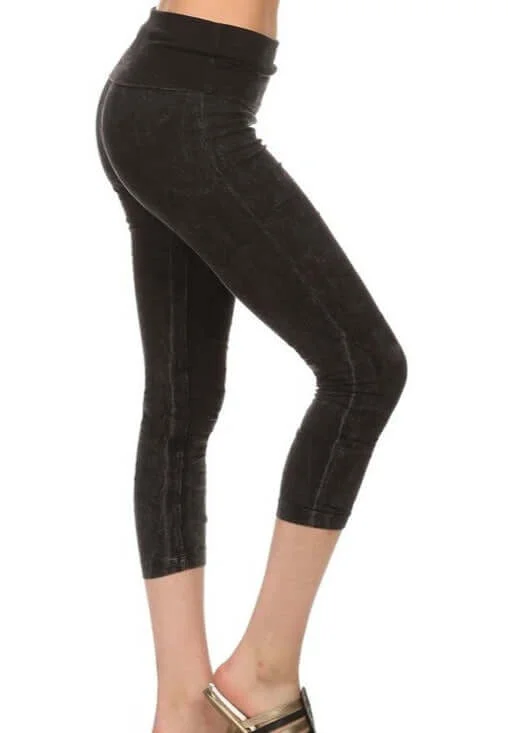 Easy Fit American Cotton Capri Leggings Made in USA Cozy Sweat-Wicking Leggings