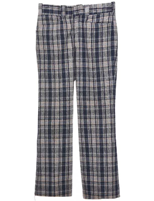 Checked Pattern Trousers - W30 L30 Trousers Modern Contemporary