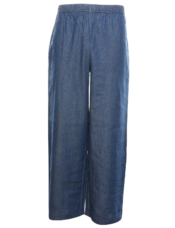 Casual Medium Wash Denim Trousers - W26 L29 Trousers Pleated Formal