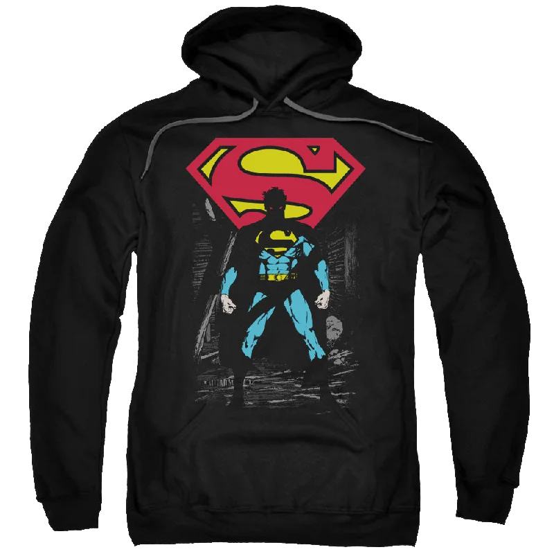 Superman Dark Alley - Pullover Hoodie Solo Sleeve Pullover