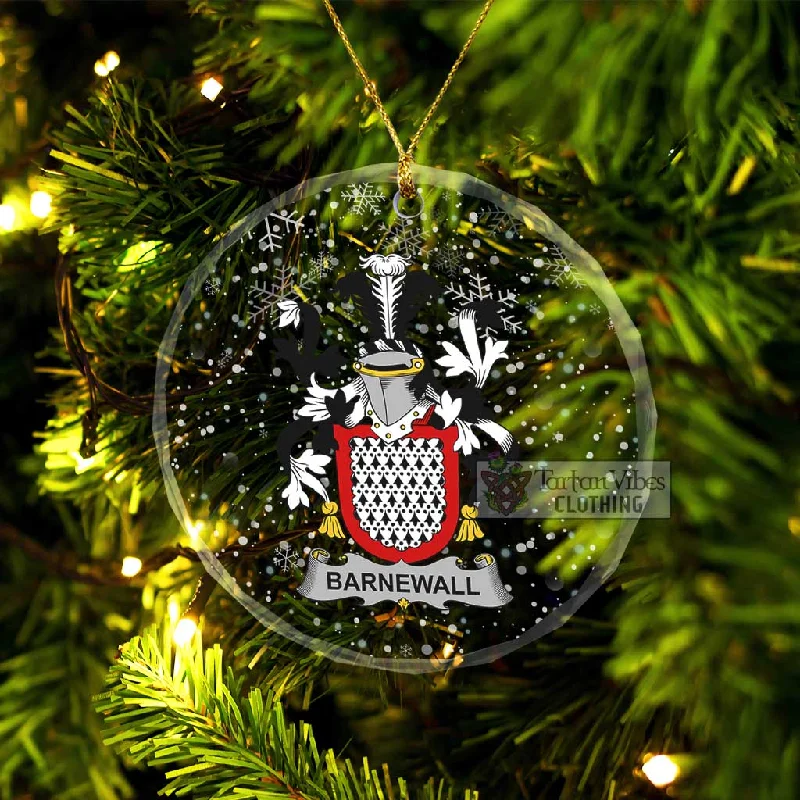 Barnewall Irish Clan Christmas Glass Ornament with Coat of Arms Pleated Ruffled tiered Barnewall Irish Clan Christmas Glass Ornament with Coat of Arms Pleated Ruffled tiered