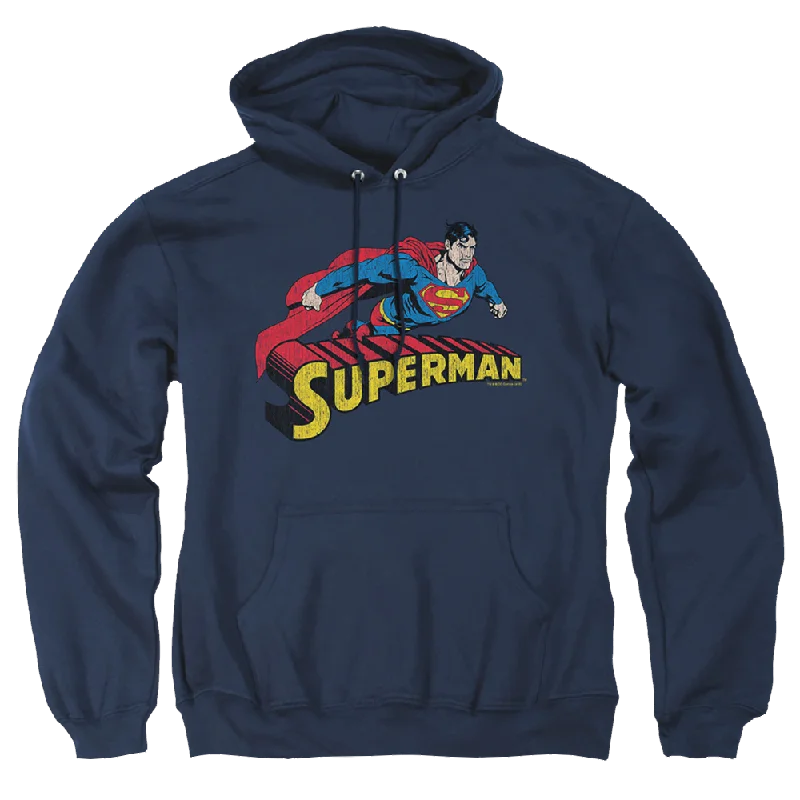 Superman Flying Over - Pullover Hoodie Bateau Neck Pullover