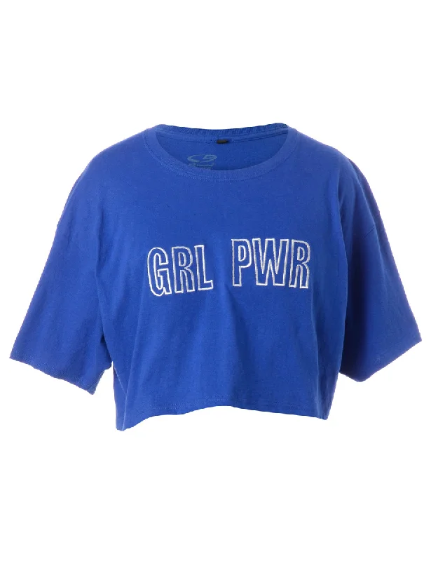 Label GRL PWR Crop Top Anti-Pilling Machine Wash Handmade