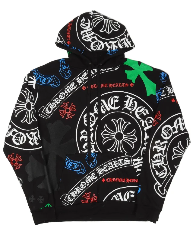 Stencil Logo Hoodie Hoodie with Zipper Placket Modern Functional