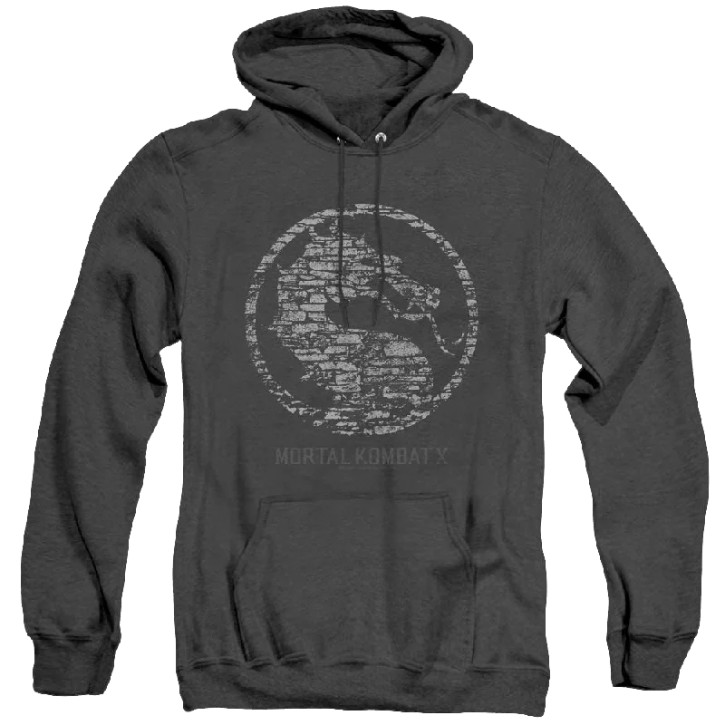 Mortal Kombat Stone Seal - Heather Pullover Hoodie Button Front Sweater