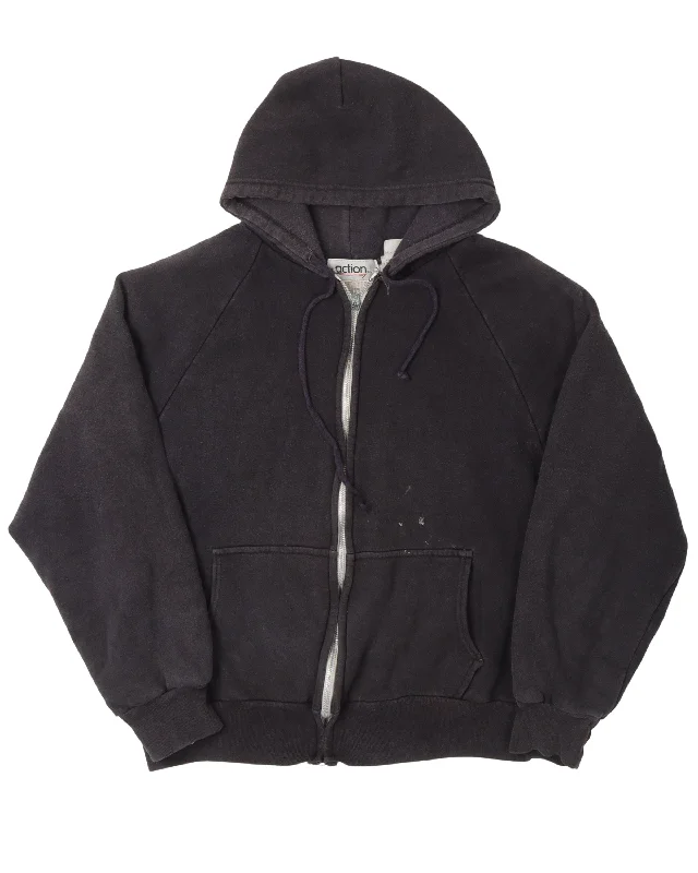 Thermal Zip Up Hoodie Hoodie with High-Low Hem Asymmetrical Trendy
