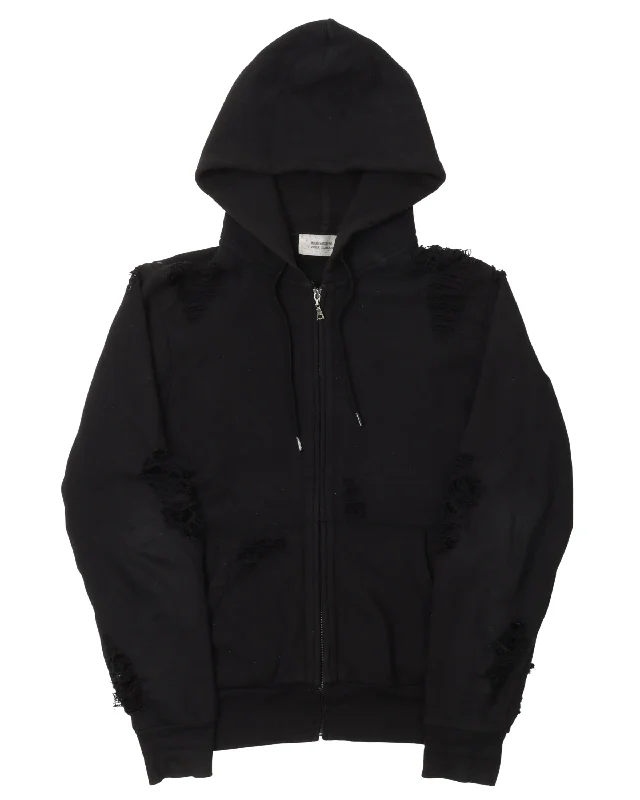 Hysteric Glamour Distressed Skull Hoodie Hoodie Jacket Zipper Layering