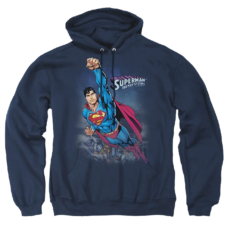Superman Twilight Flight - Pullover Hoodie Turtleneck Warm Pullover