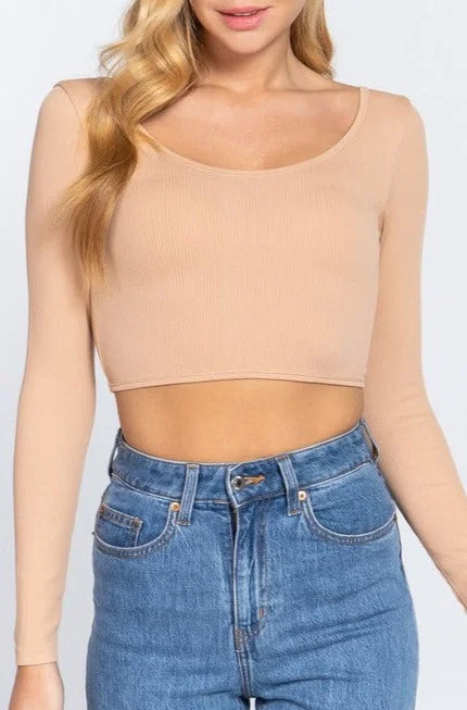 Twist Back Seamless Crop Top Cotton Fabric Linen Fabric Terry Fabric
