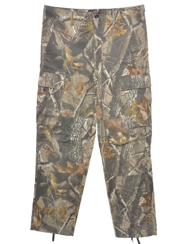 Camouflage Print Classic Cargo Trousers - W34 L31 Trousers Timeless Classic