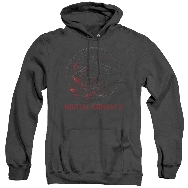 Mortal Kombat Bloody Seal - Heather Pullover Hoodie V-Neck Stylish Pullover